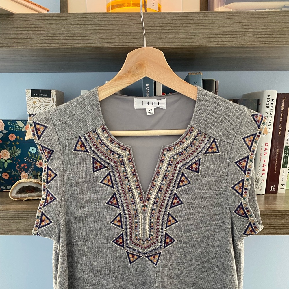 THML Scarlet Embroidered Knit Dress XS